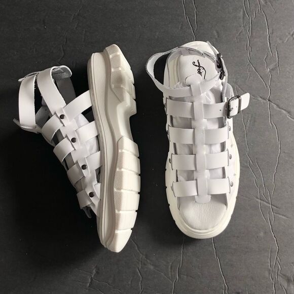 Free People Gia Gladiator Leather Chunky Platform Sandals White $198 37 38 39 41 - Picture 8 of 13